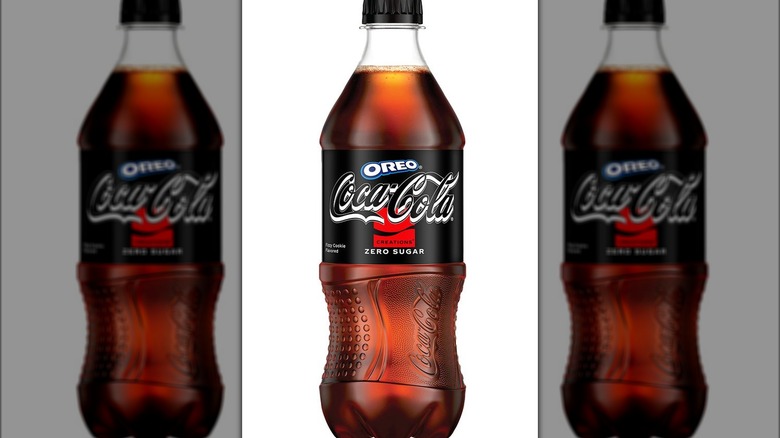 A bottle of Coca-Cola Oreo Zero Sugar soda