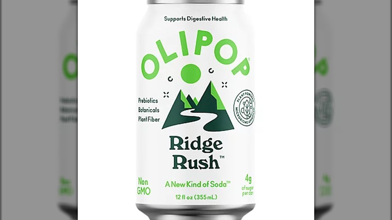 A can of Olipop Ridge Rush soda with a white background