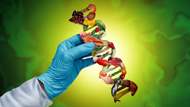 Foods shaped into DNA strand