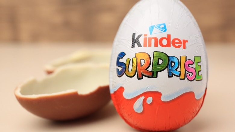 Cracked and whole Kinder Surprise