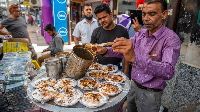 Man serving street food