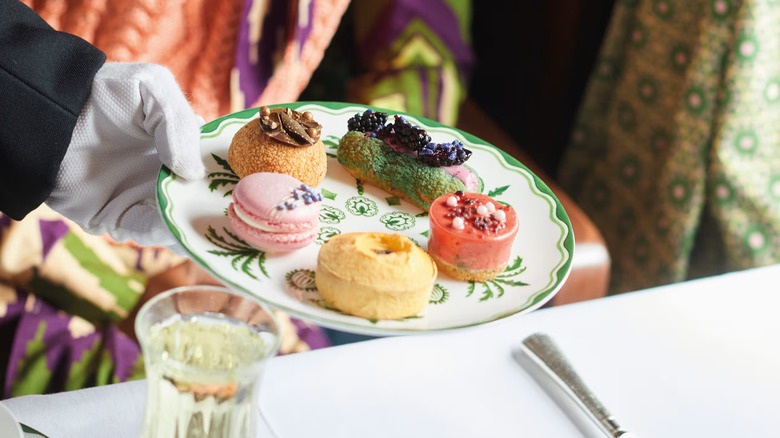 Assortment of desserts on board British Pullman