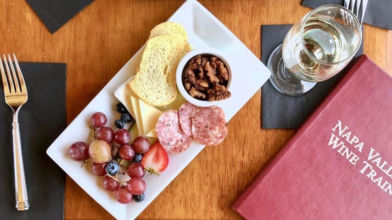 Charcuterie plate on Napa Valley Wine Train