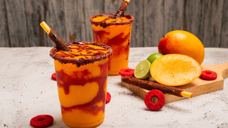 Mango drink with chamoy and Tajin