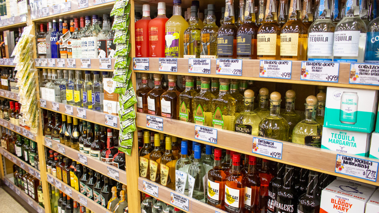 Liquor aisle Trader Joe's