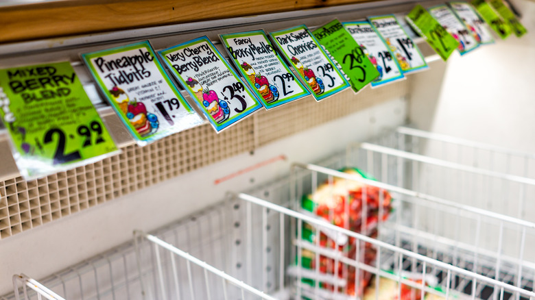 Bare freezer at Trader Joe's.