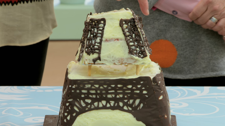 Terry's half an Eiffel Tower cake