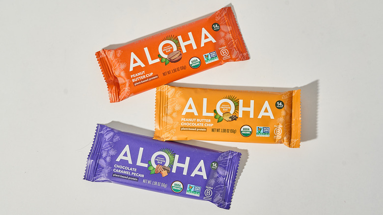 Aloha protein bars on a table