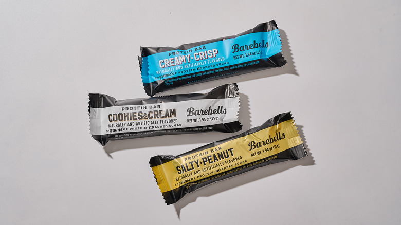 Barebells protein bars on a table