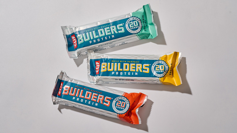 Clif protein bars on a table
