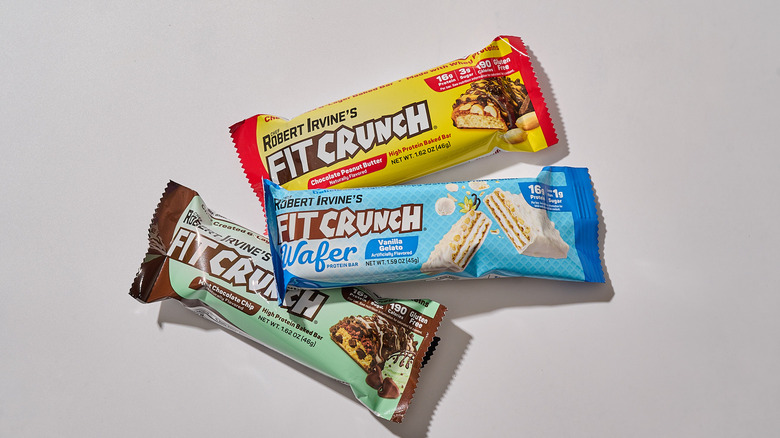 Fitcrunch protein bars on a table