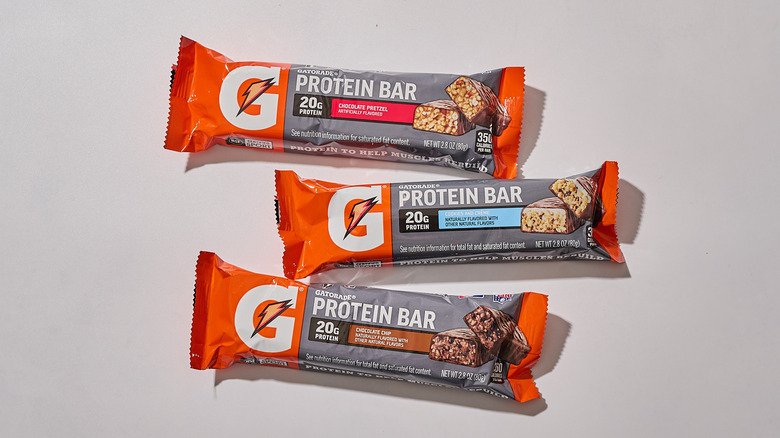 Gatorade protein bars on a table
