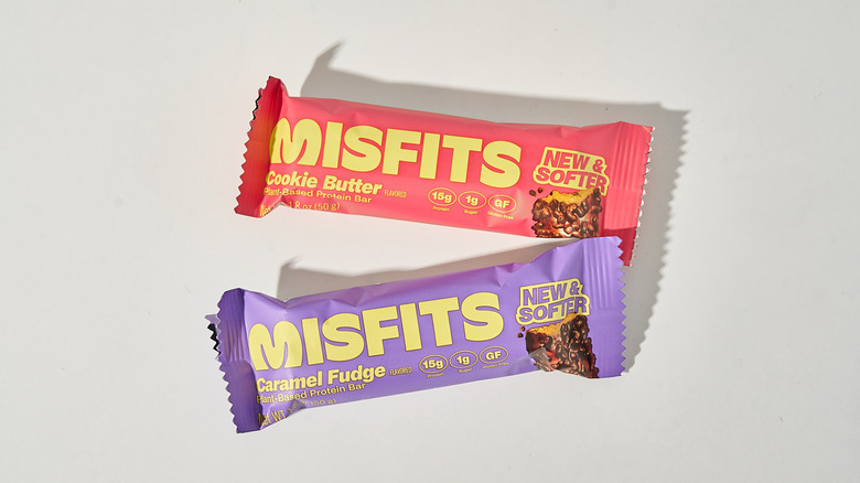 Misfits protein bars on a table