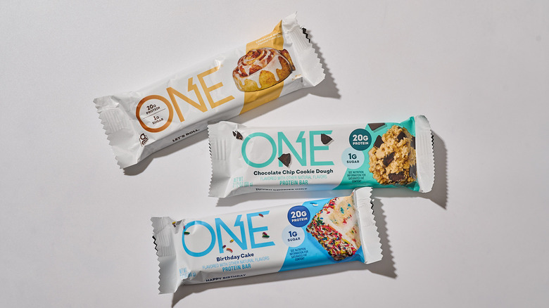One protein bars on a table