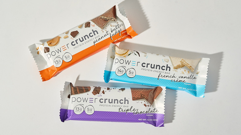Powercrunch protein bars on a table