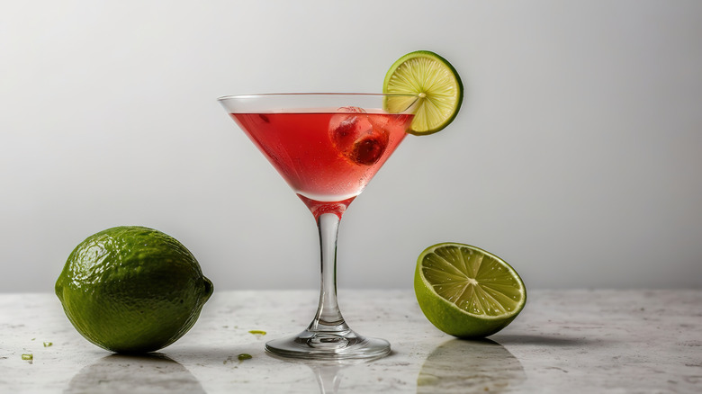 Cosmopolitan drink with limes