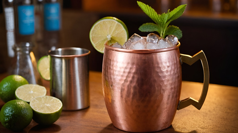 Moscow Mule in a copper mug