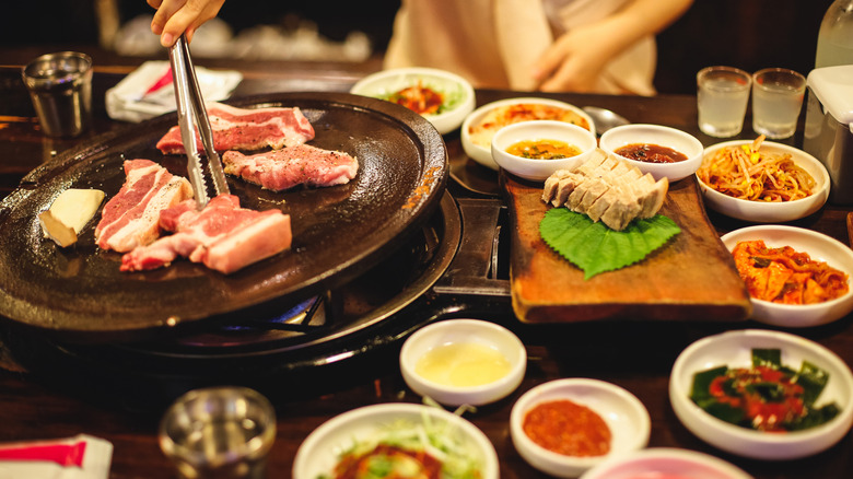 Korean barbecue spread