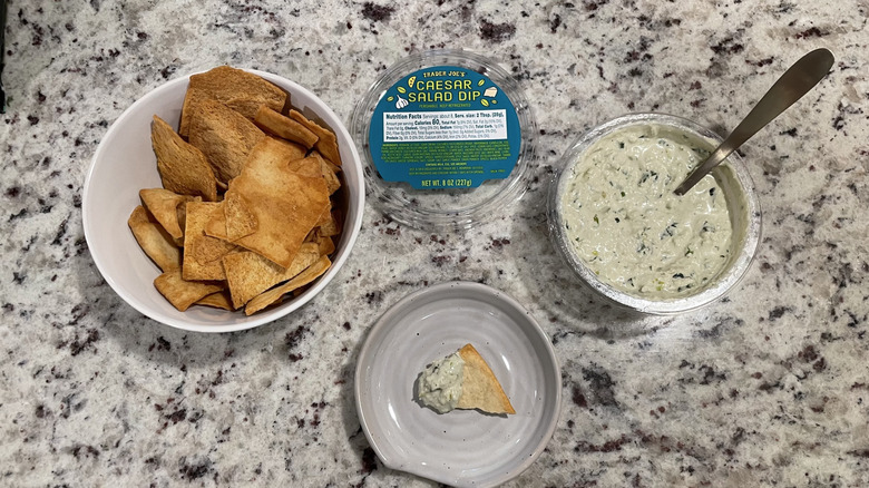Caesar salad dip and chips