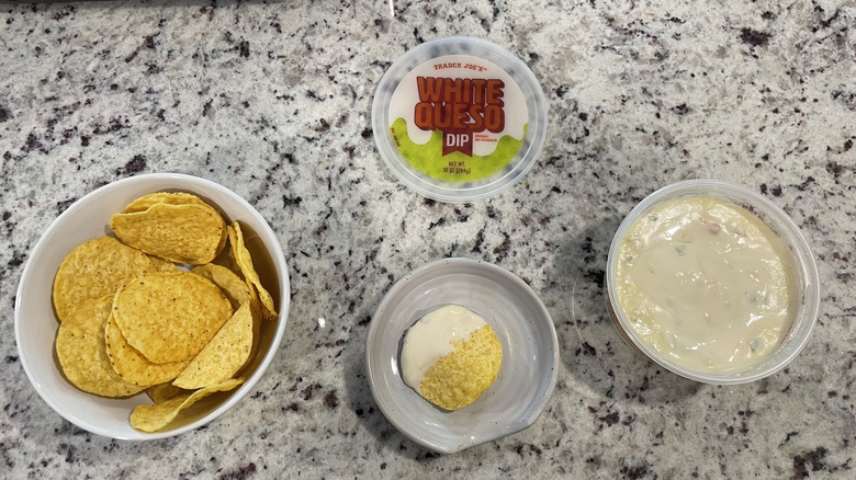 White queso dip and chips
