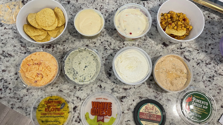 Assorted dips and chips