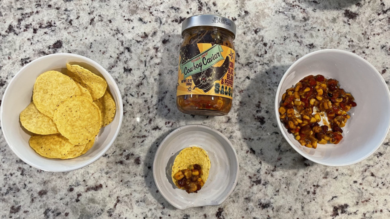 Cowboy caviar dip and chips