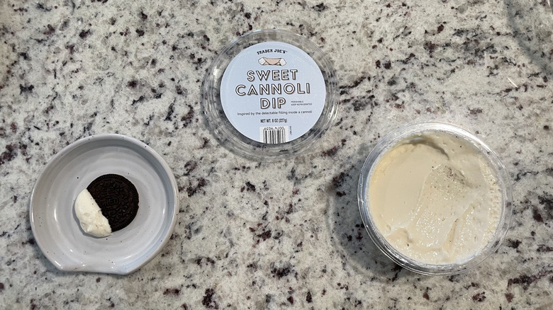 Cannoli dip and an Oreo cookie