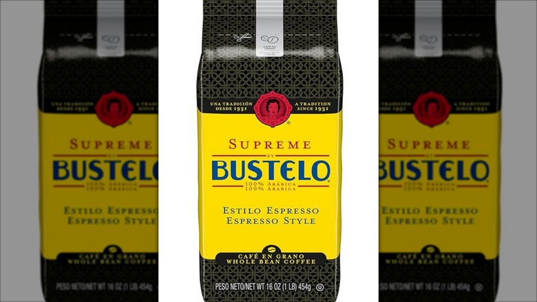 A bag of Café Bustelo Supreme beans