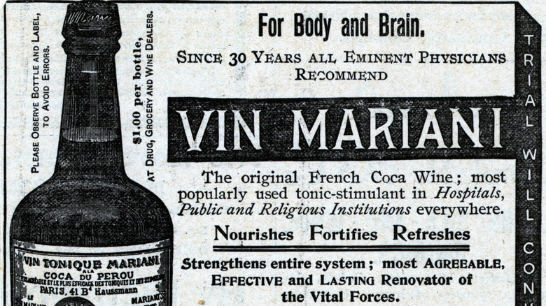 Old American print advertisement for Vin Mariani