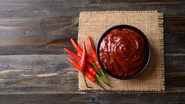Gochujang chili paste with peppers