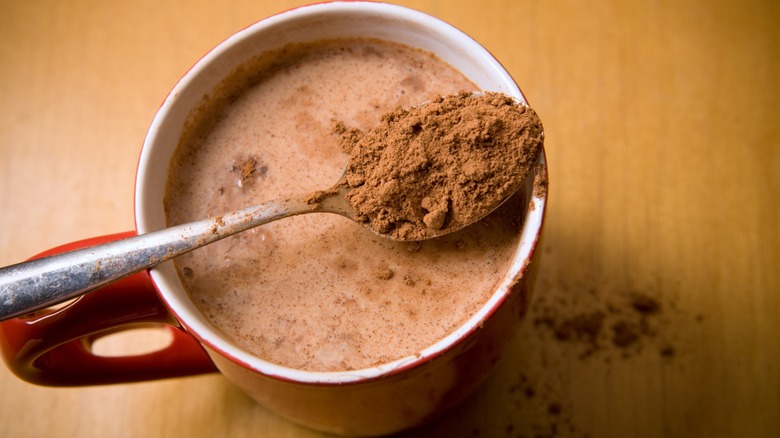 Hot chocolate mix in a cup