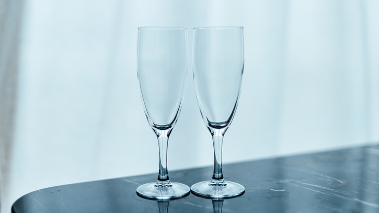 Empty flute glasses