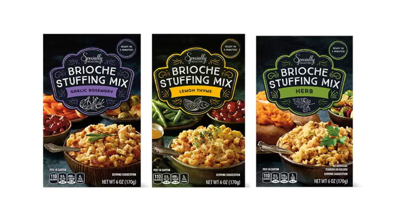 boxes of Aldi stuffing mix