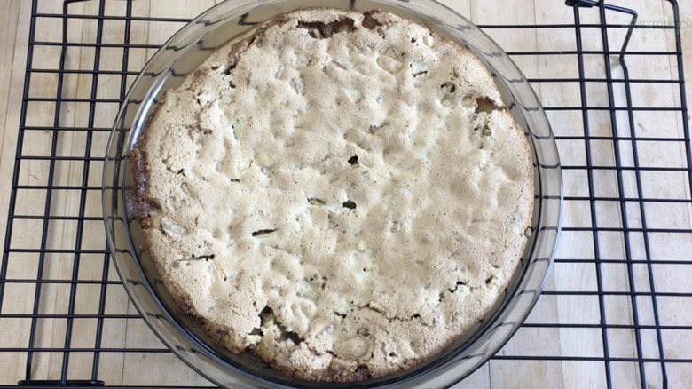 Ozark pudding on a cooling tray