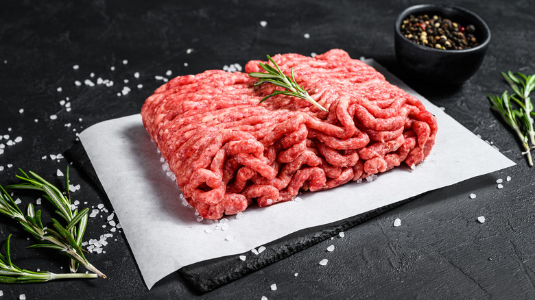 ground beef on a plate
