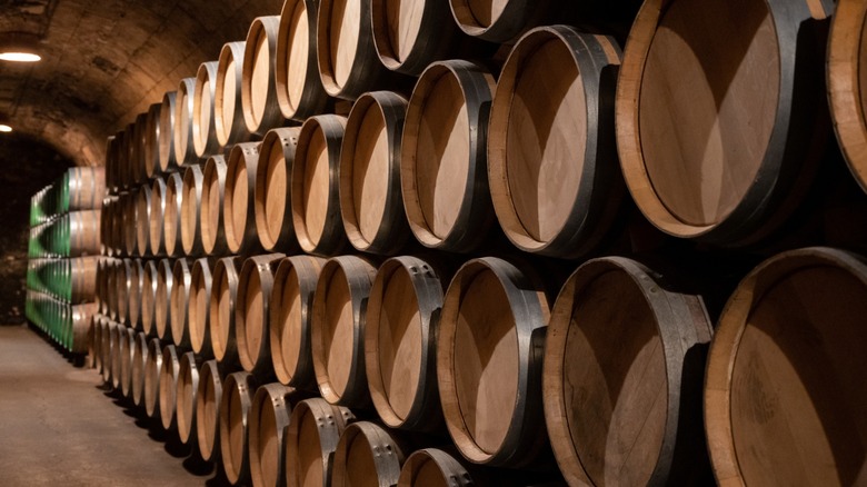 Wine casks in cellar