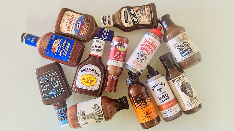 Various BBQ sauce bottles