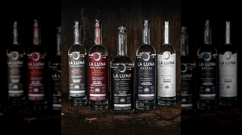 Bottles of La Luna Mezcal