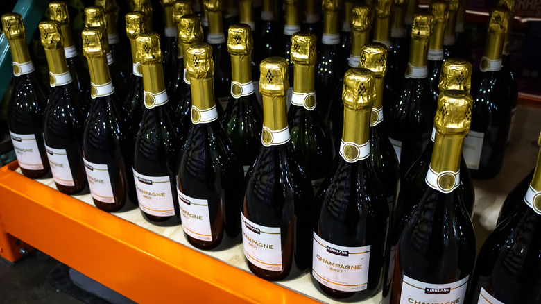 bottles of Costco Champagne