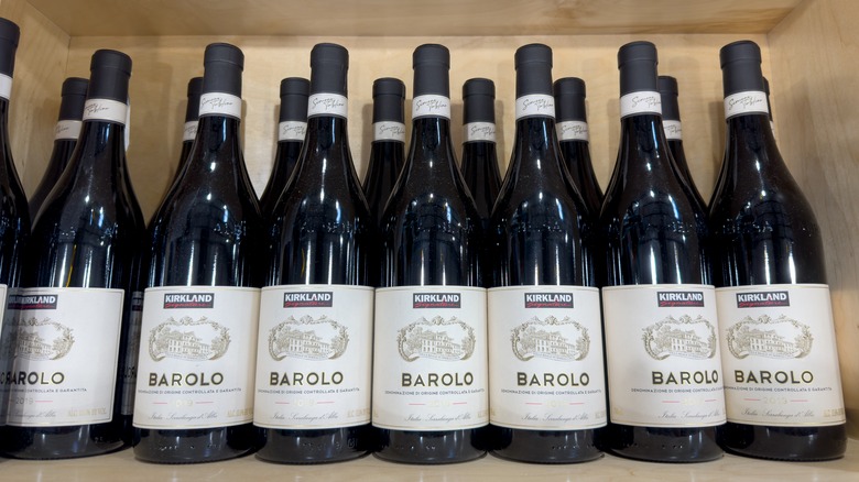 bottles of Barolo in a crate