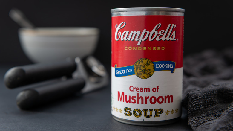 Can of Campbell's Cream of Mushroom soup