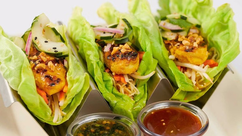 Asian Chicken Lettuce Wrap Tacos