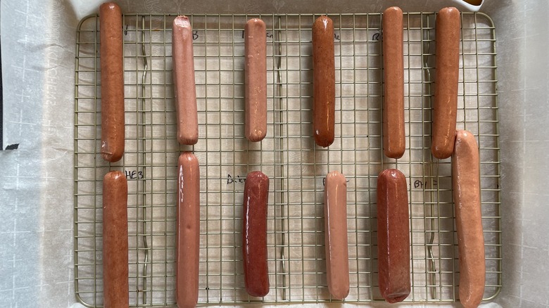 Different hot dogs on the 