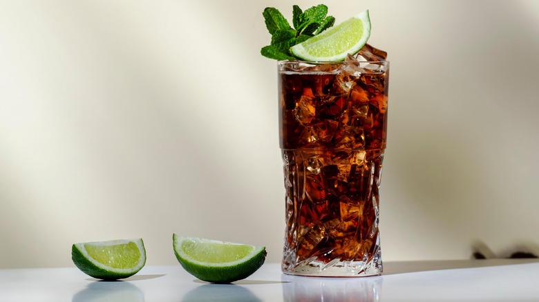 Cola drink in glass