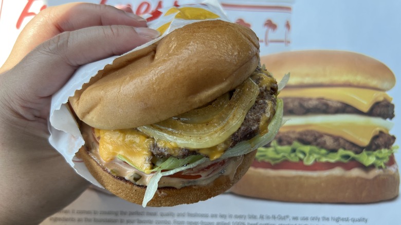 Cheeseburger with grilled onion