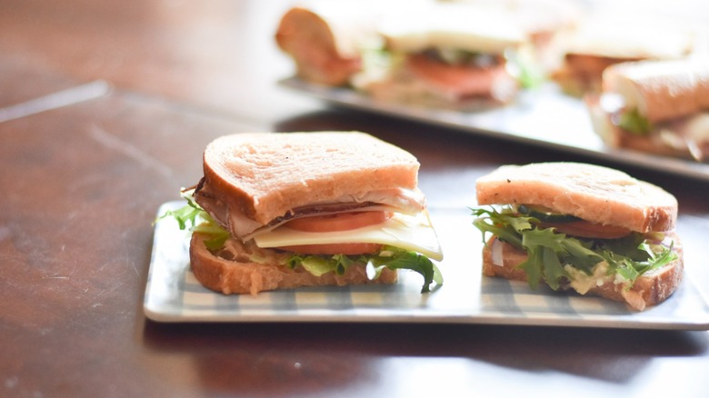 Plate with Panera sandwiches