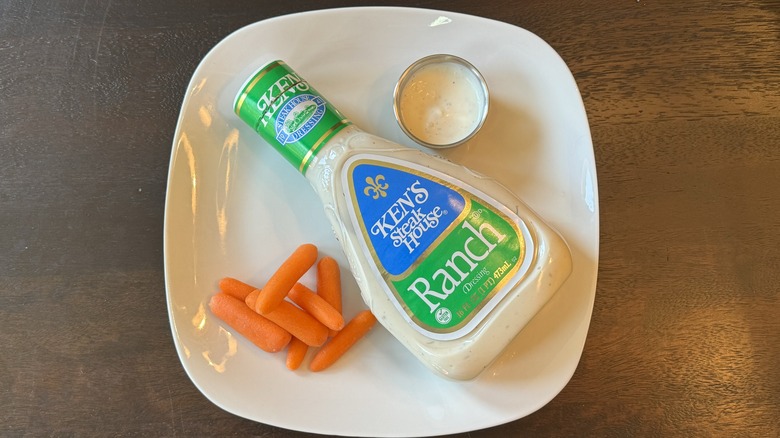 Ken's Steak House dressing and carrots