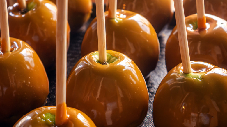 A batch of caramel apples