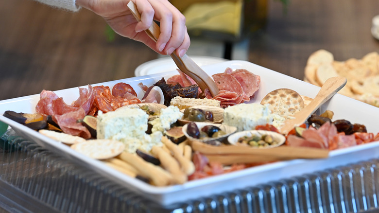 Charcuterie board with Boursin cheese