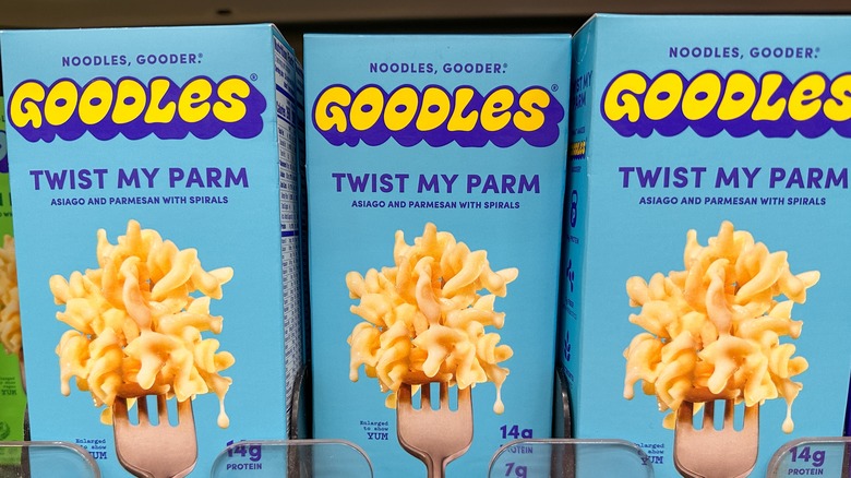 Boxes of Goodles mac and cheese